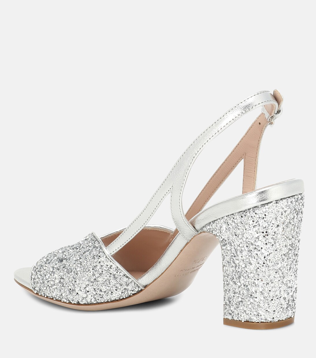 Sandali in pelle con glitter | Miu Miu