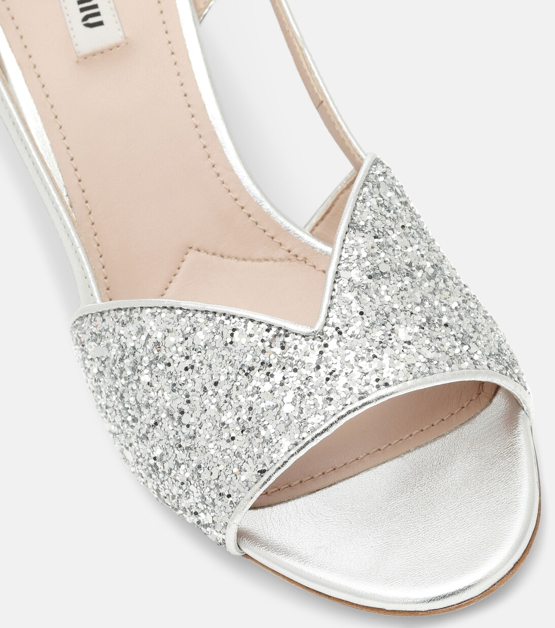 Sandali in pelle con glitter | Miu Miu