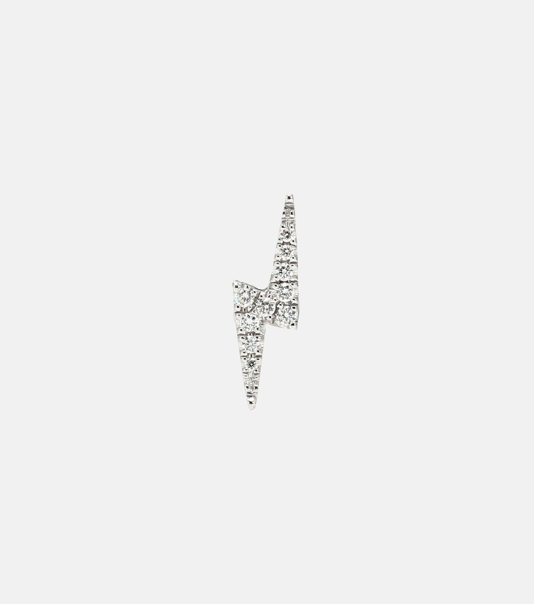 Lightning Bolt 14kt white gold single earring with diamonds | Maria Tash