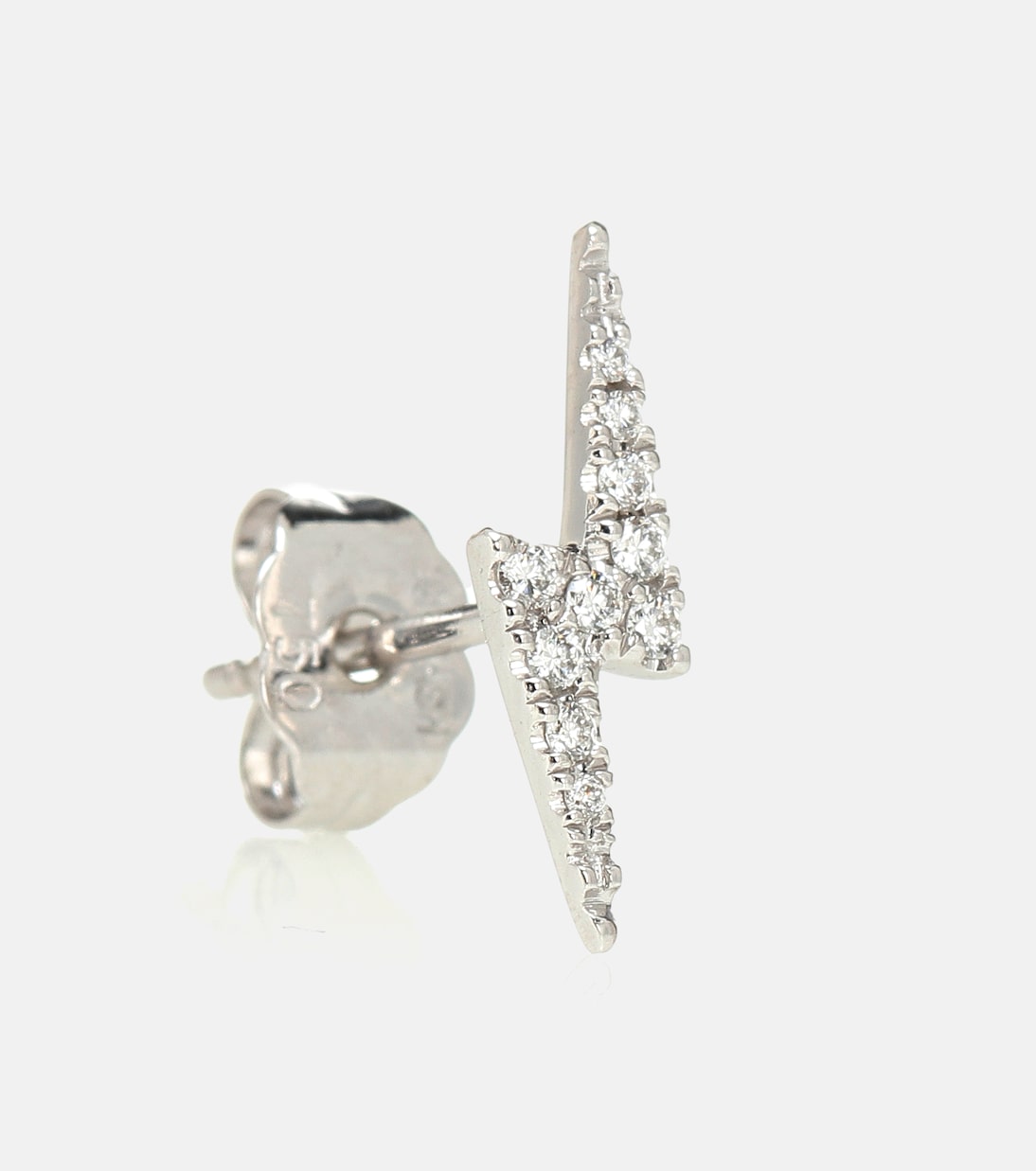 Lightning Bolt 14kt white gold single earring with diamonds | Maria Tash