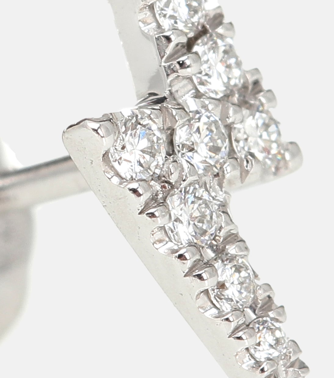 Lightning Bolt 14kt white gold single earring with diamonds | Maria Tash