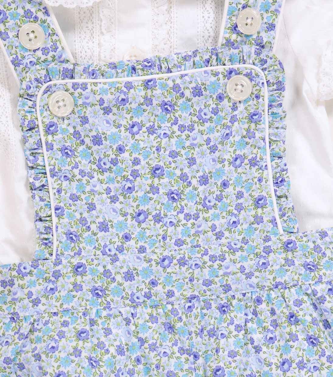 Bébé — Set combinaison courte et blouse en coton à fleurs | Rachel Riley
