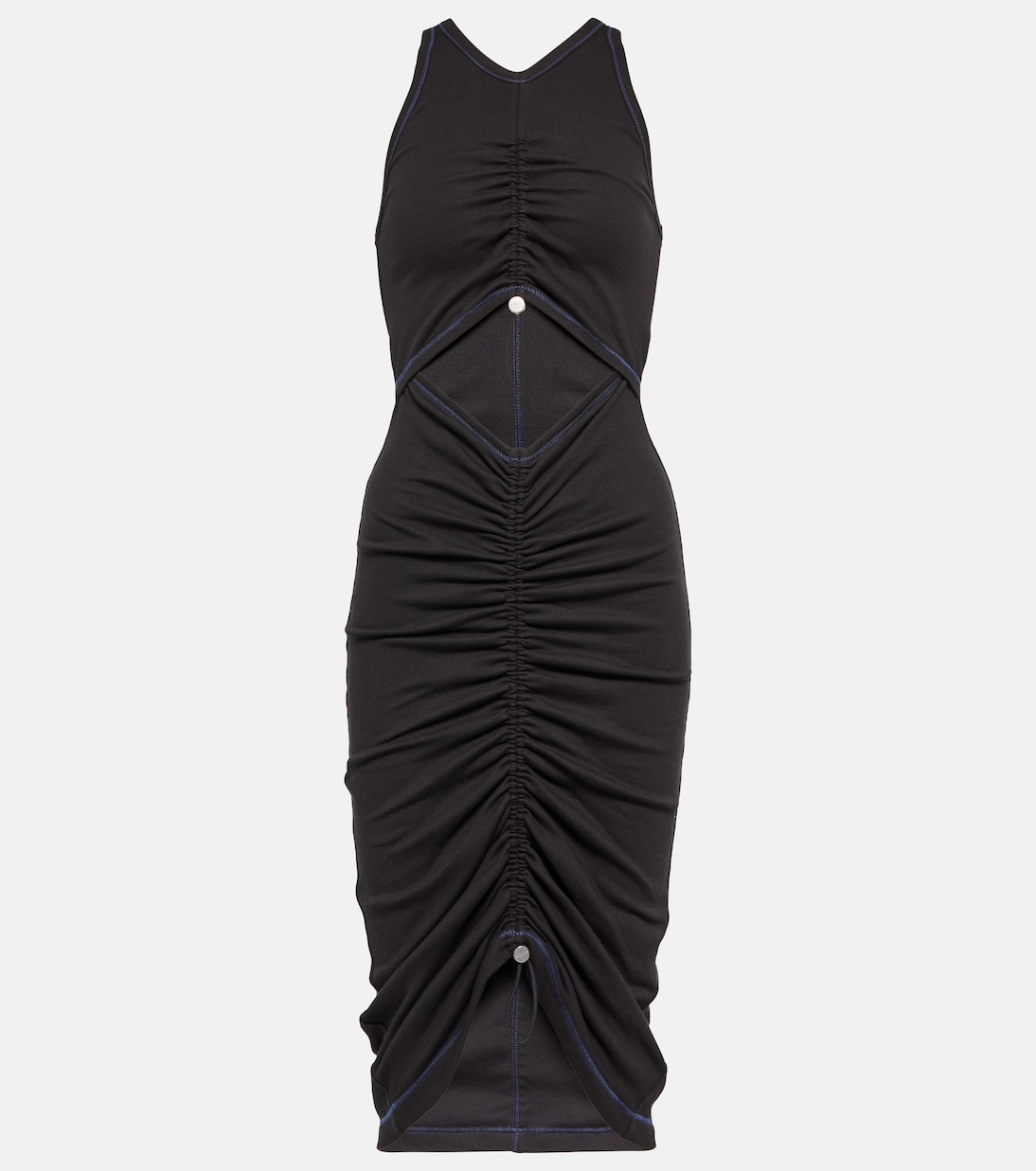 Drawstring cotton jersey midi dress | Dion Lee