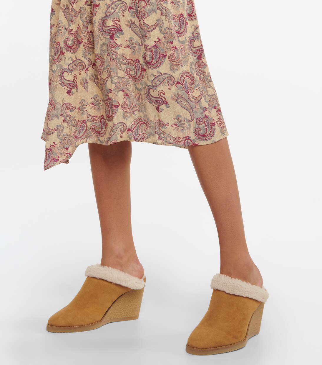 Wedge-Mules mit Shearling | Isabel Marant