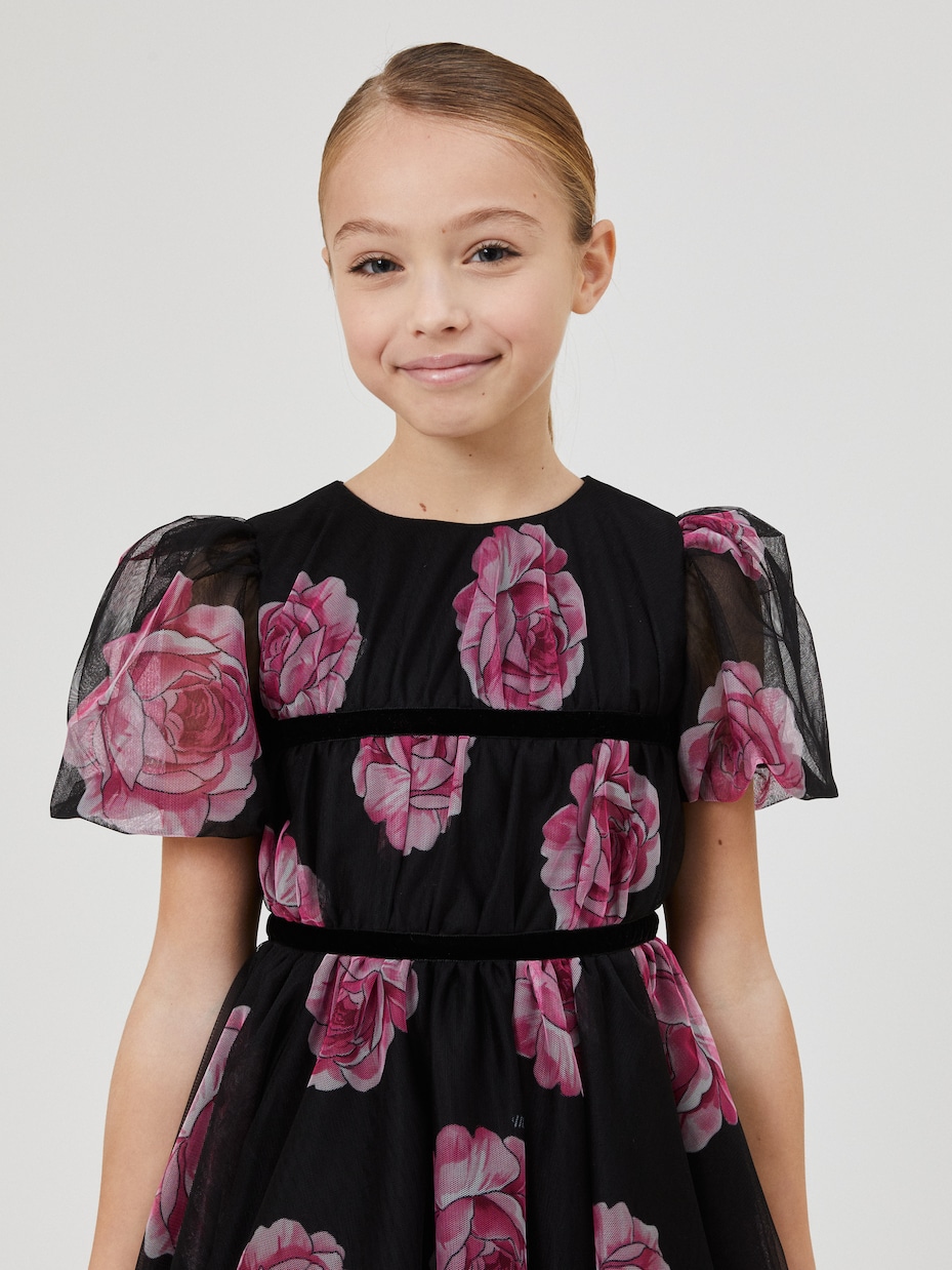 Abito in tulle con stampa | Monnalisa