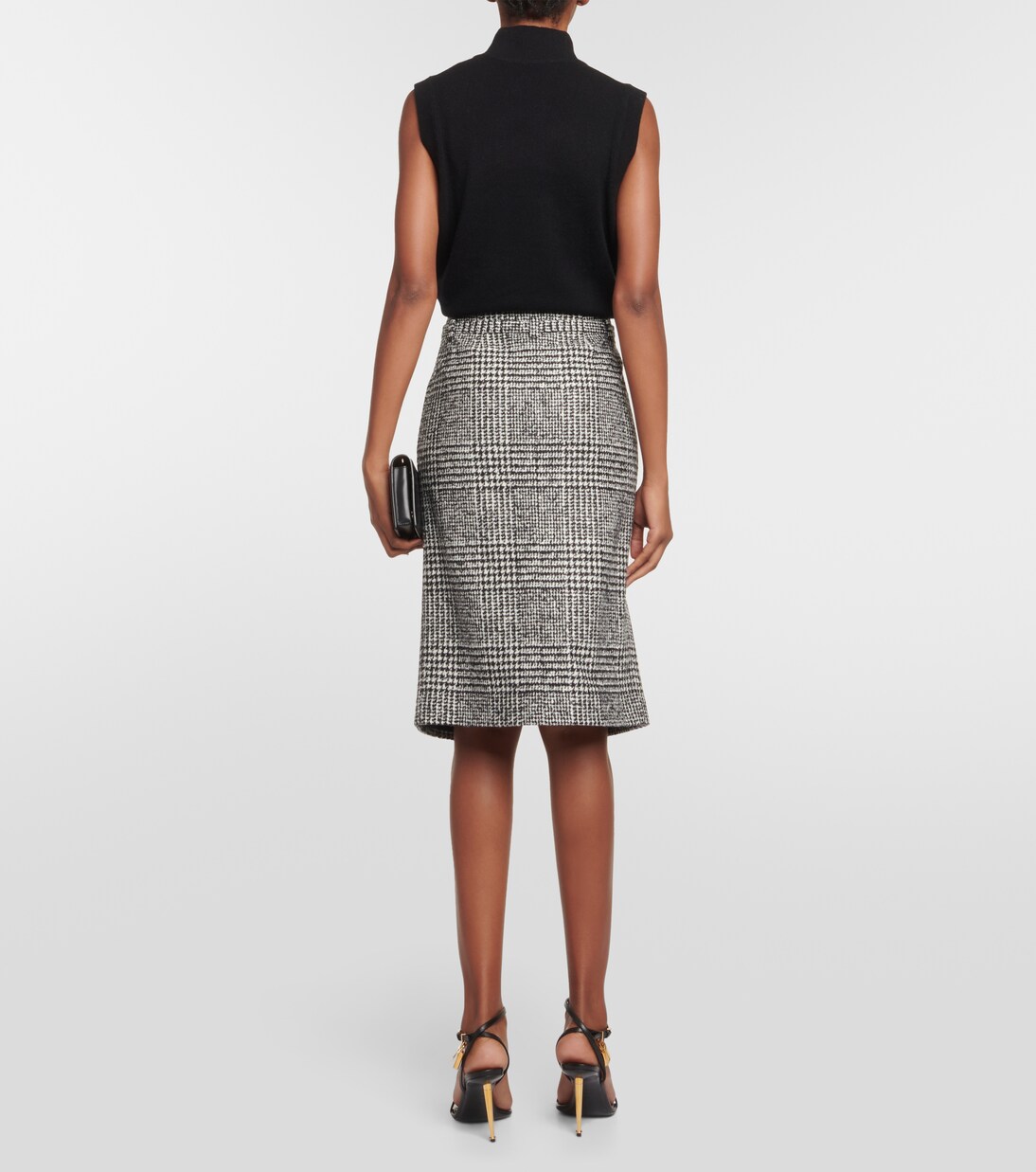 Chevron wool-blend midi skirt | Tom Ford