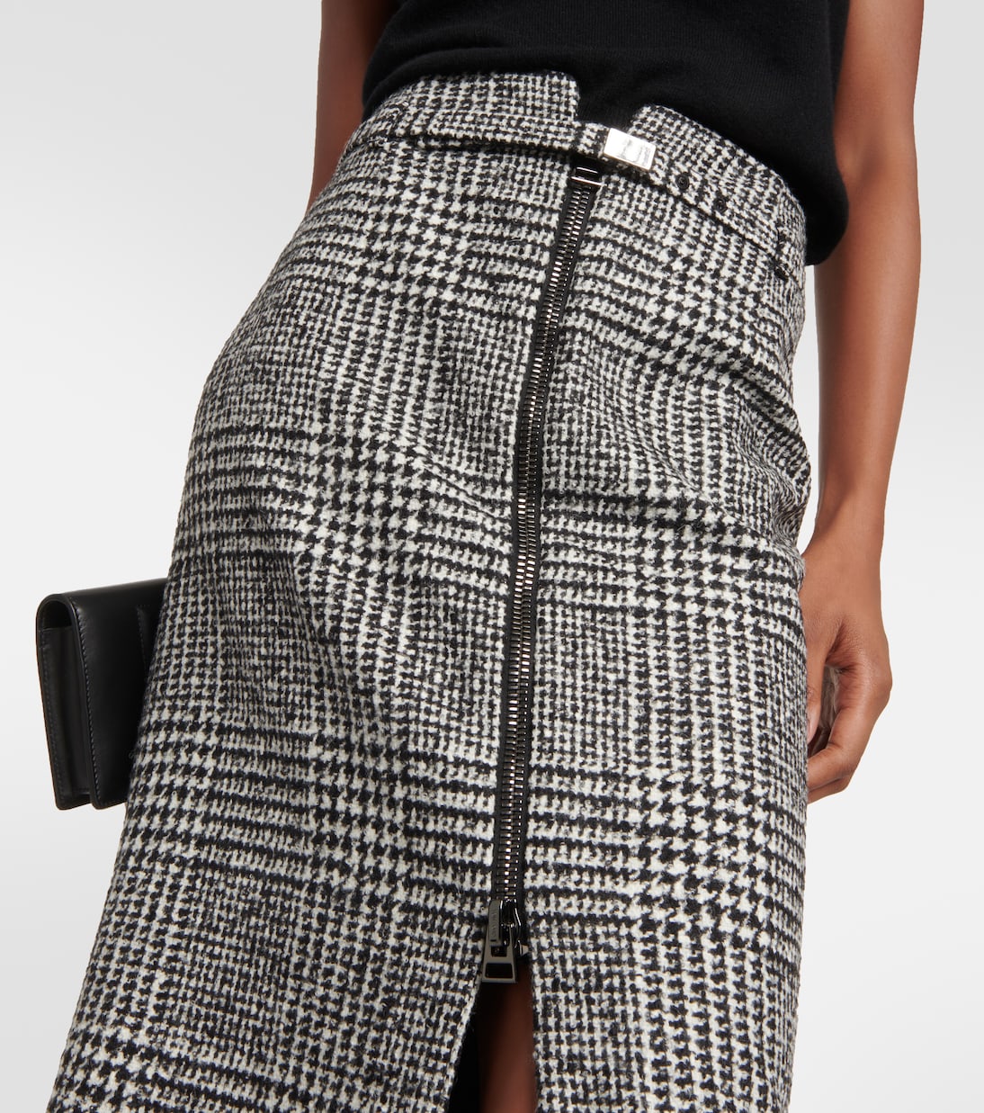 Chevron wool-blend midi skirt | Tom Ford