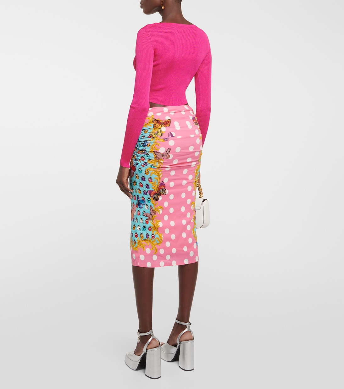 Printed draped midi skirt | Versace