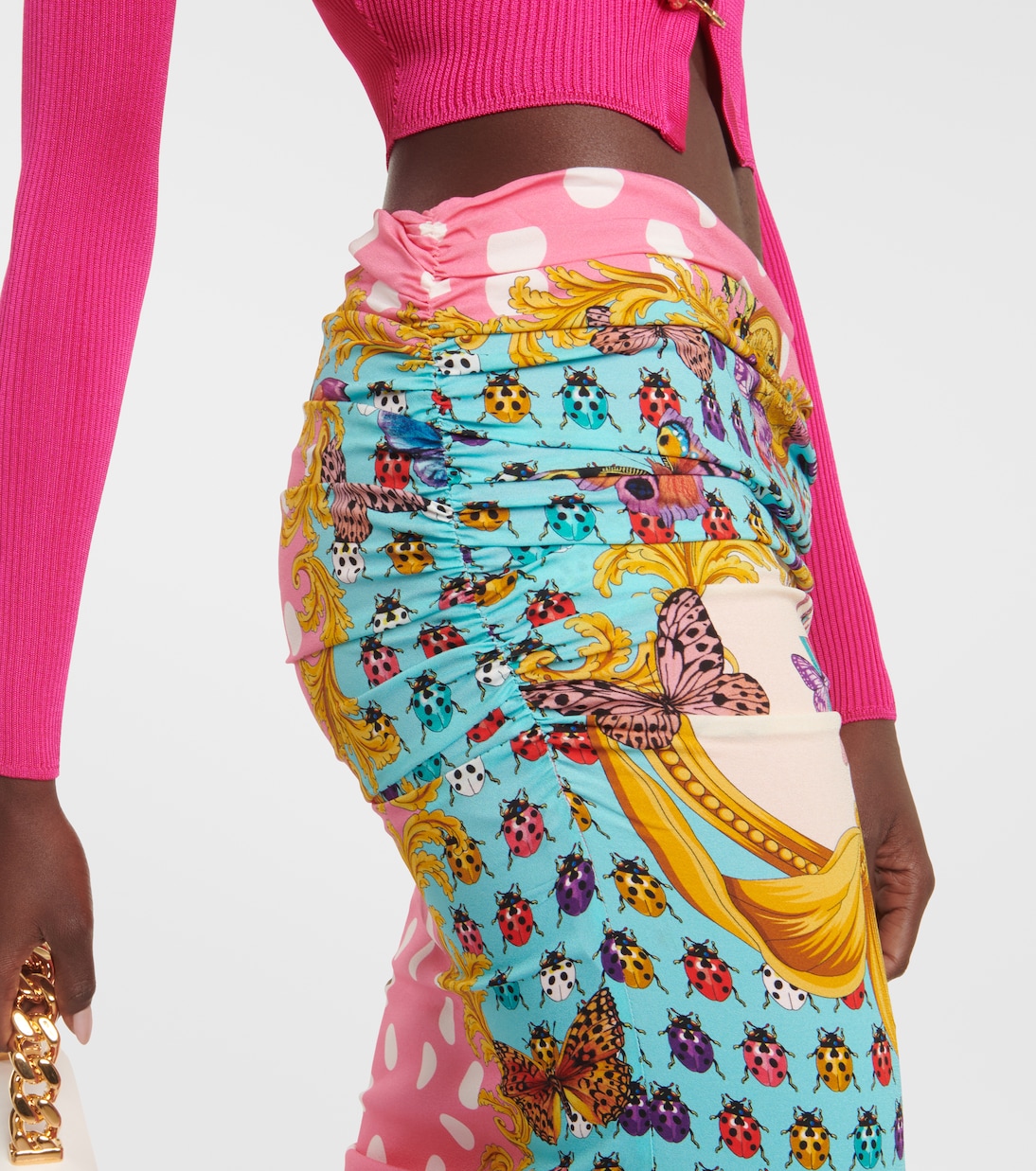 Printed draped midi skirt | Versace