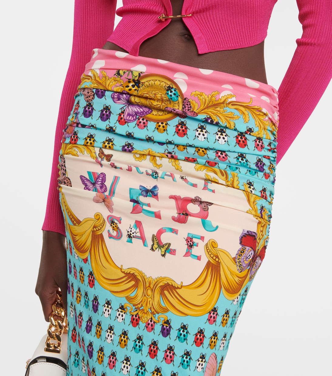 Printed draped midi skirt | Versace