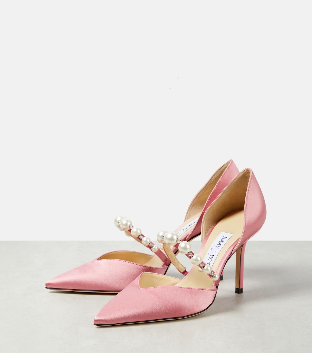 Aurelie 85 embellished satin pumps | Jimmy Choo