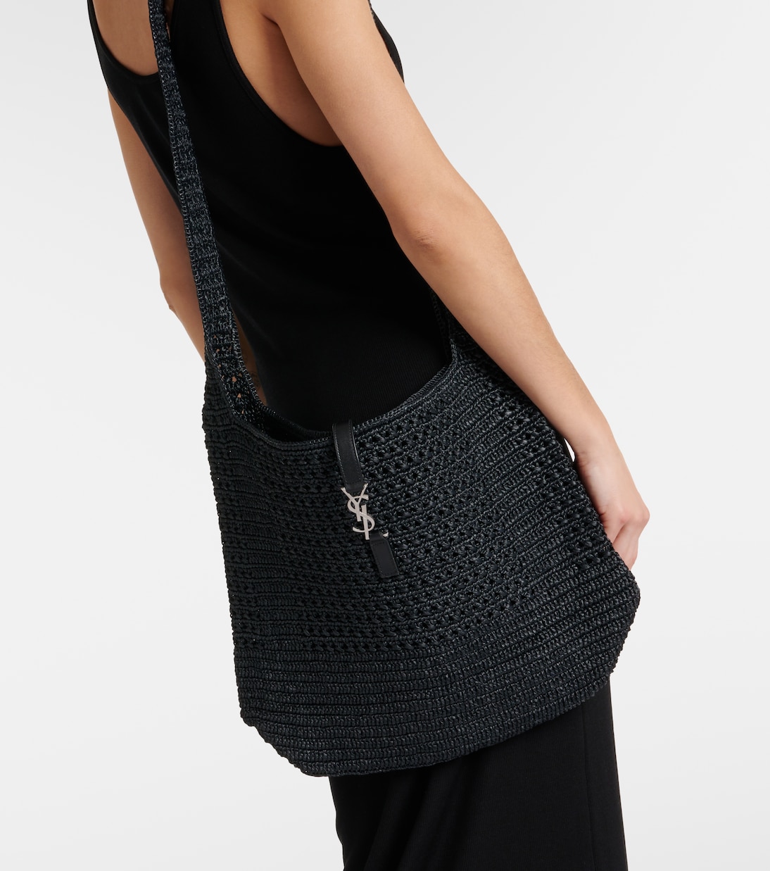 Sac Le 5 à 7 Medium en crochet et raphia | Saint Laurent