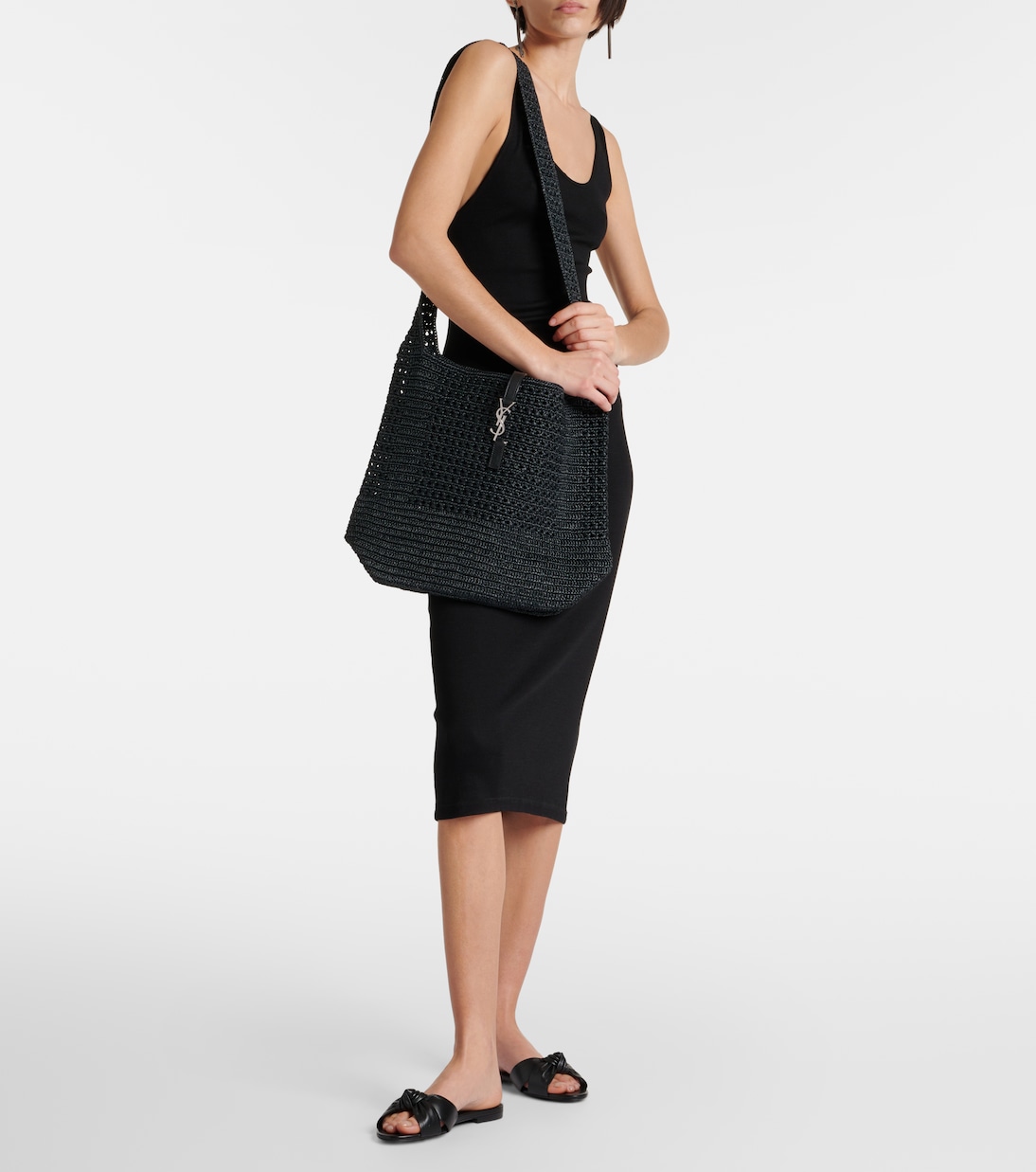 Sac Le 5 à 7 Medium en crochet et raphia | Saint Laurent