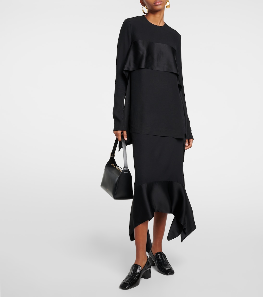 Gonna midi in crêpe e raso | Toteme