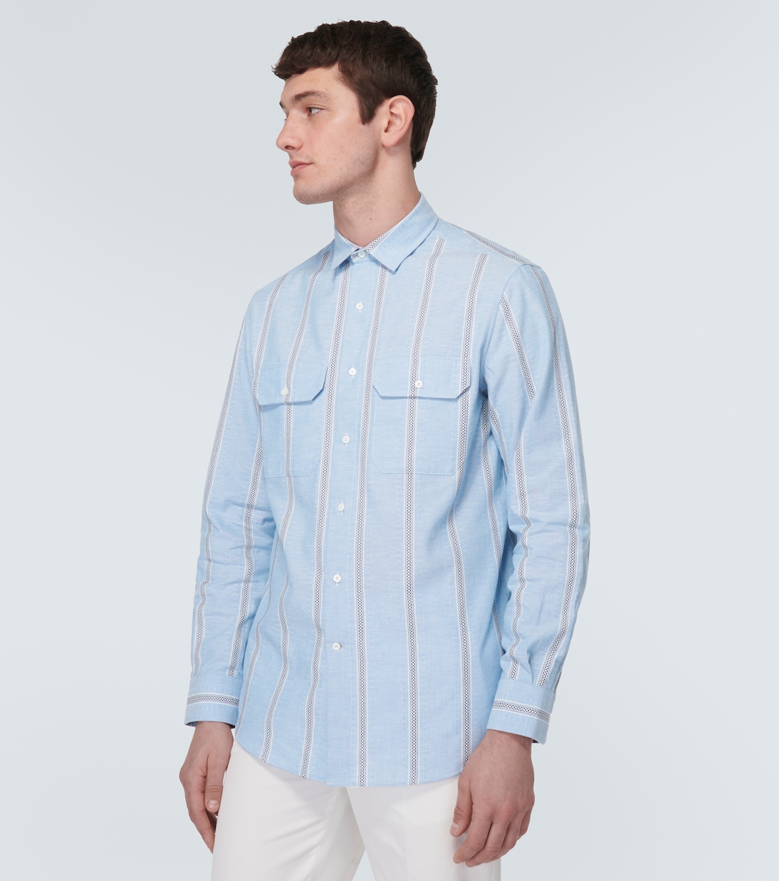 Chemise rayée en coton | Brunello Cucinelli