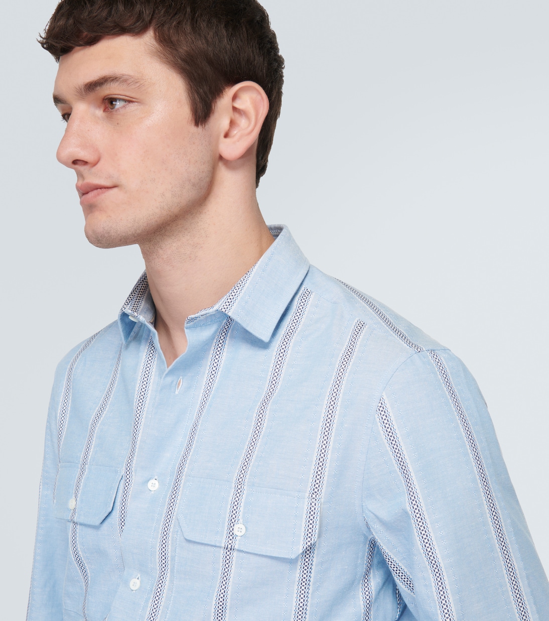 Chemise rayée en coton | Brunello Cucinelli