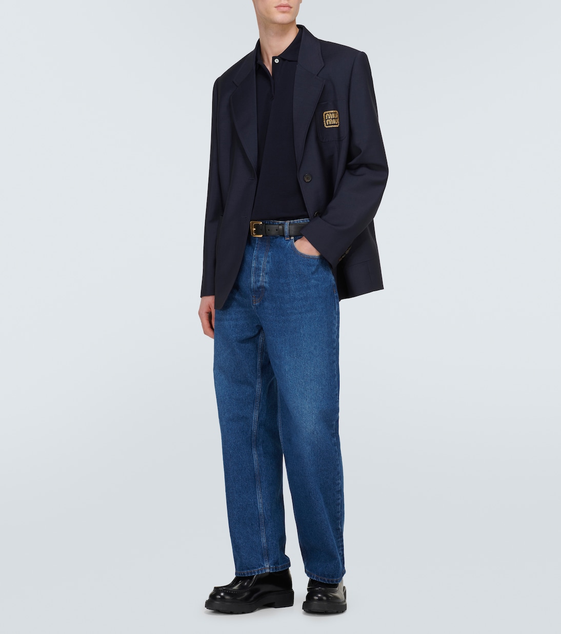 Logo cotton piqué polo shirt | Miu Miu
