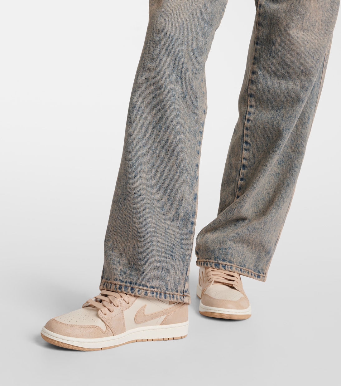 Air Jordan 1 Mid suede-trimmed leather sneakers | Nike