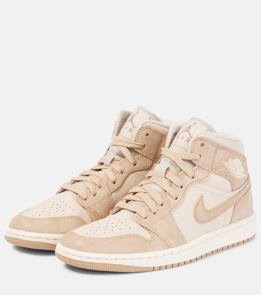 Air Jordan 1 Mid suede-trimmed leather sneakers | Nike