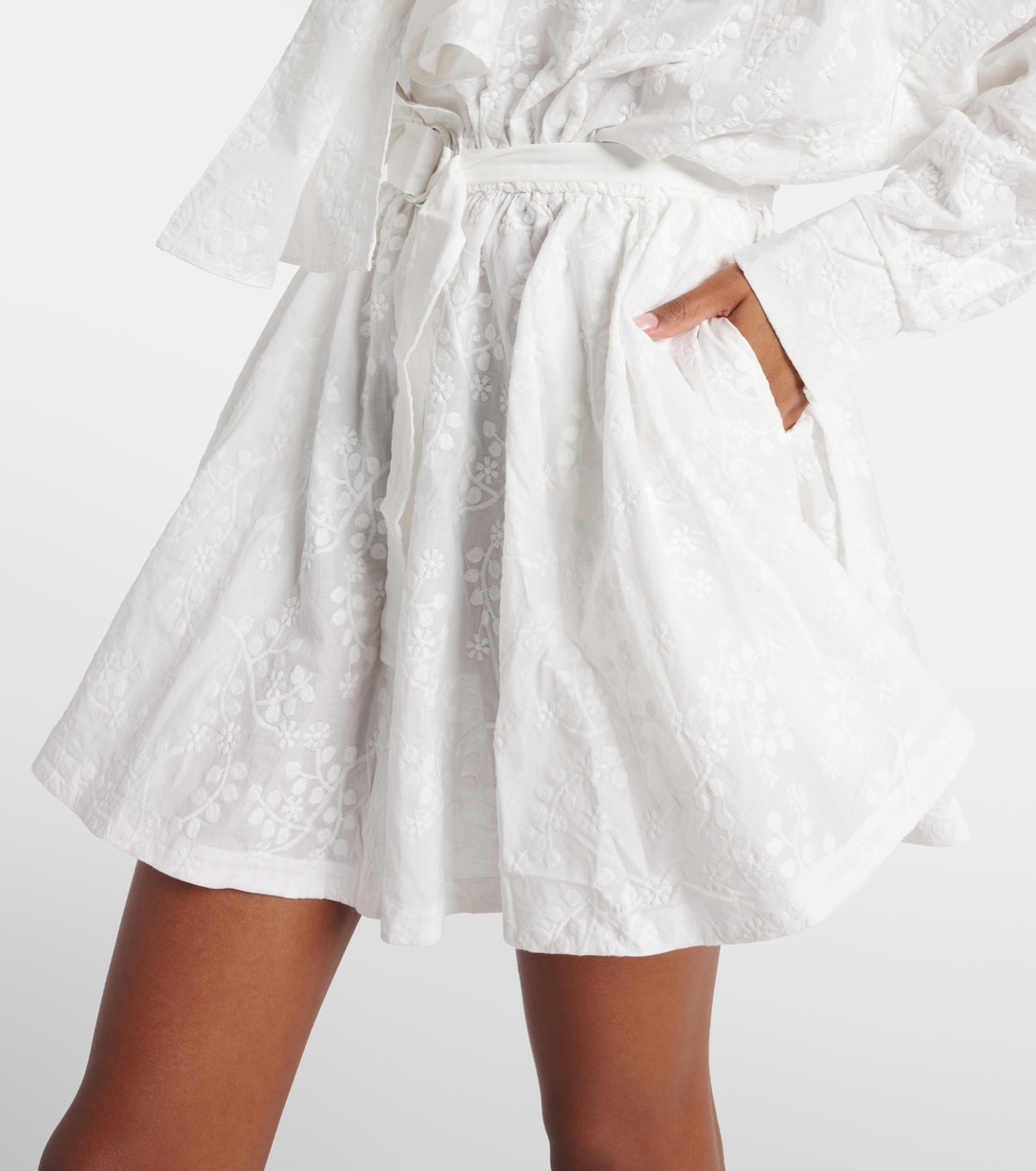 Robe brodée en coton | Norma Kamali