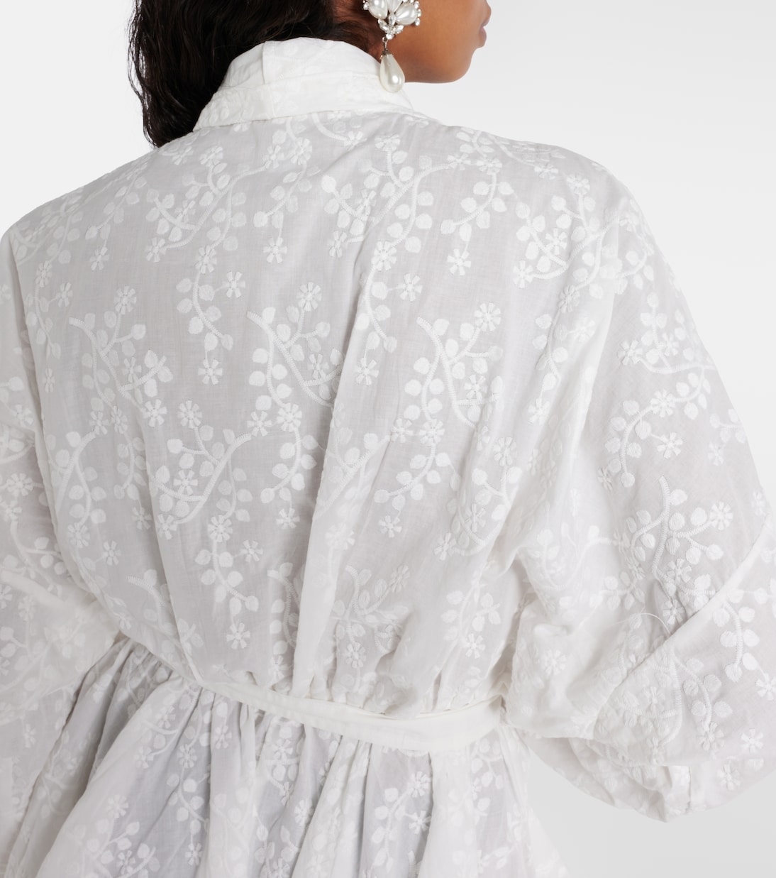Robe brodée en coton | Norma Kamali