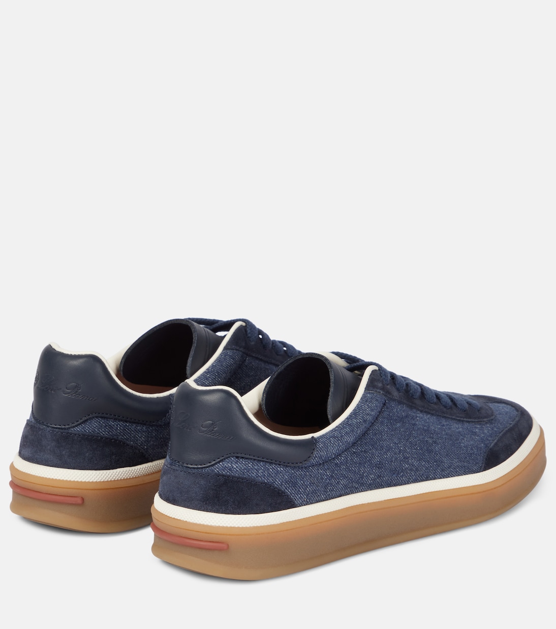 Sneakers Tennis Walk in denim con suede | Loro Piana
