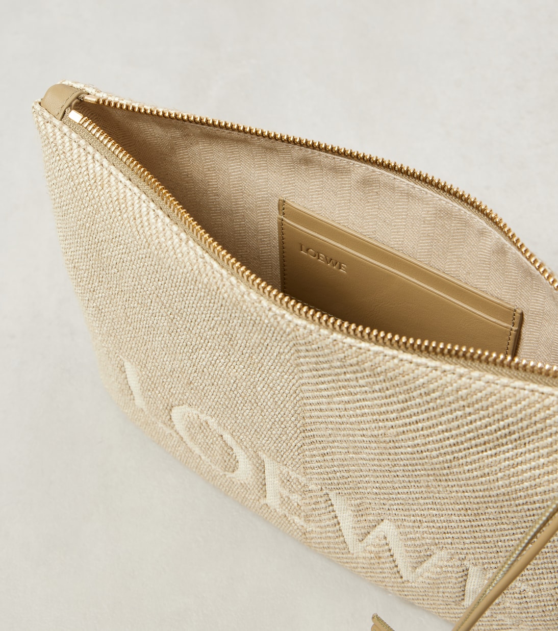 Borsellino LOEWE in jacquard con finiture in pelle, design rettangolare e stile giovane