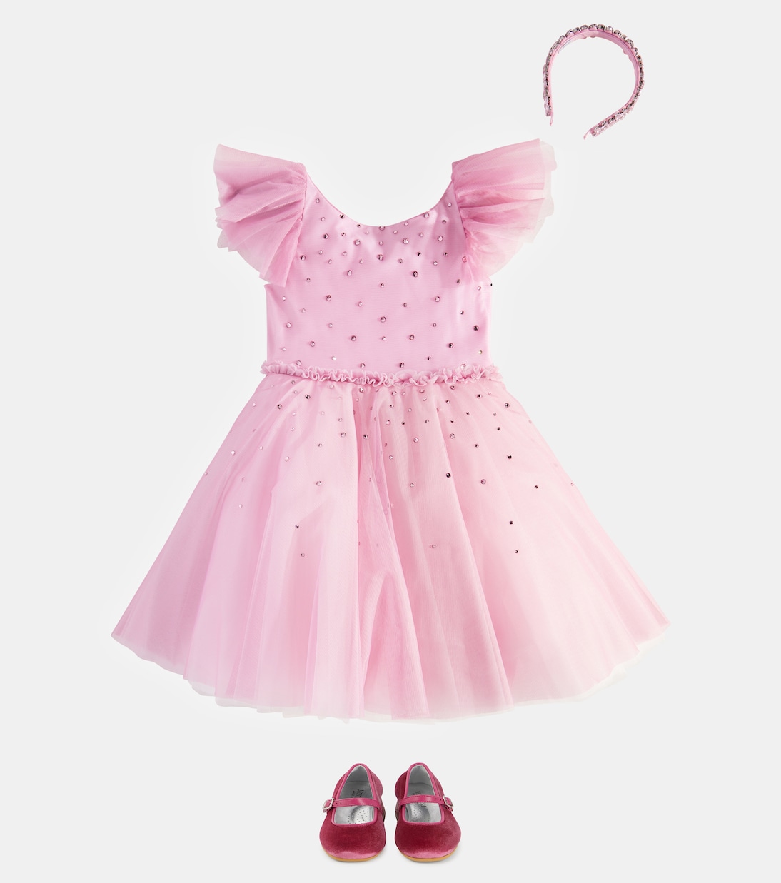 Verziertes Kleid aus Tüll | Monnalisa
