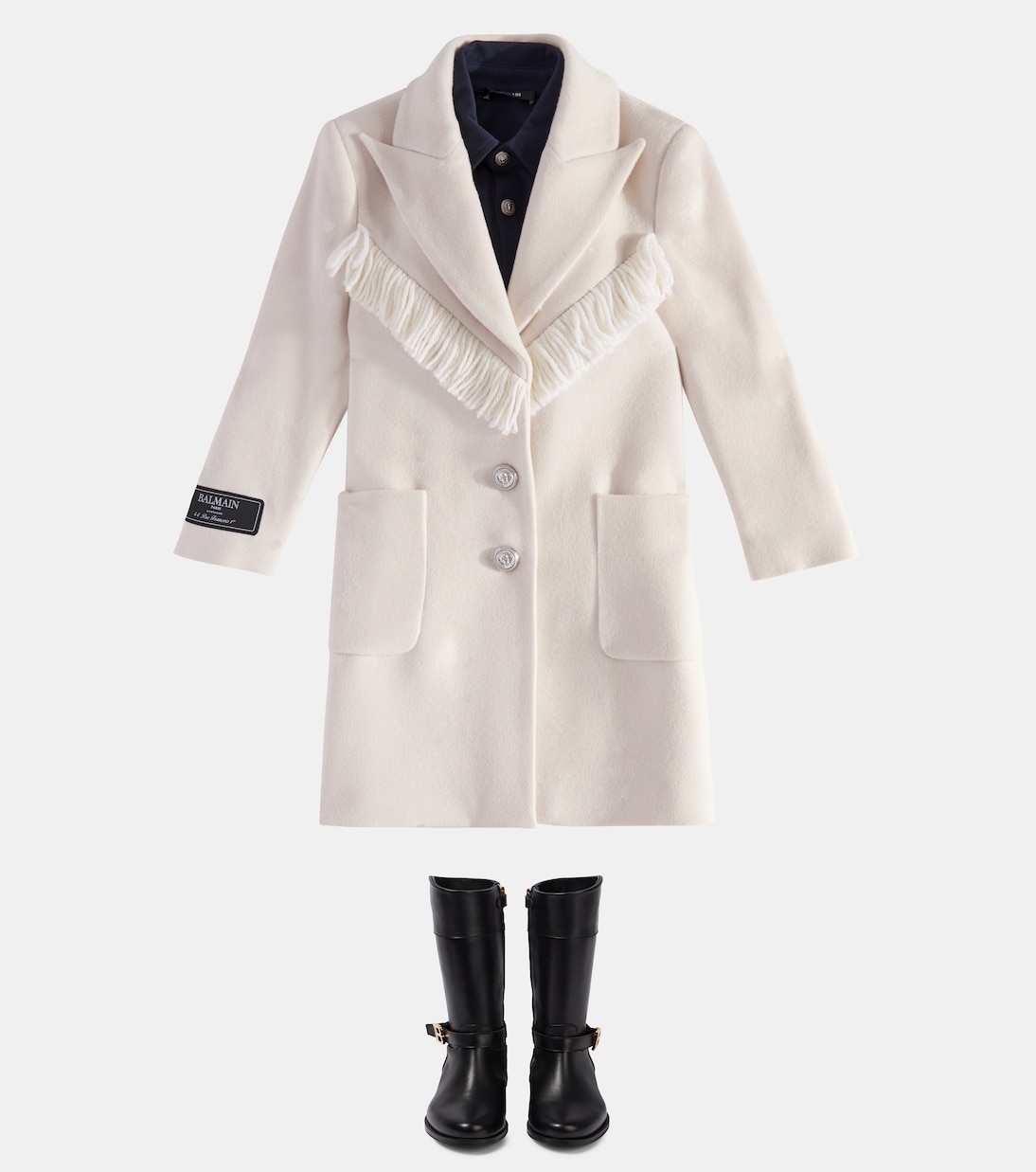 Abrigo de lana y cachemir | Balmain Kids
