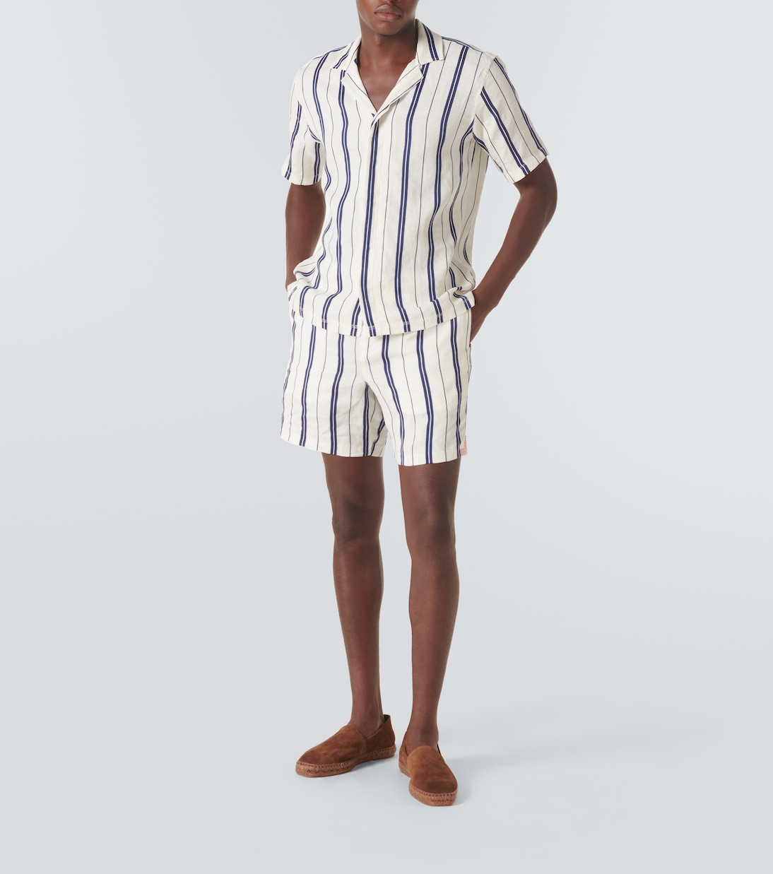 Camicia Maitan in lino e cotone a righe | Orlebar Brown