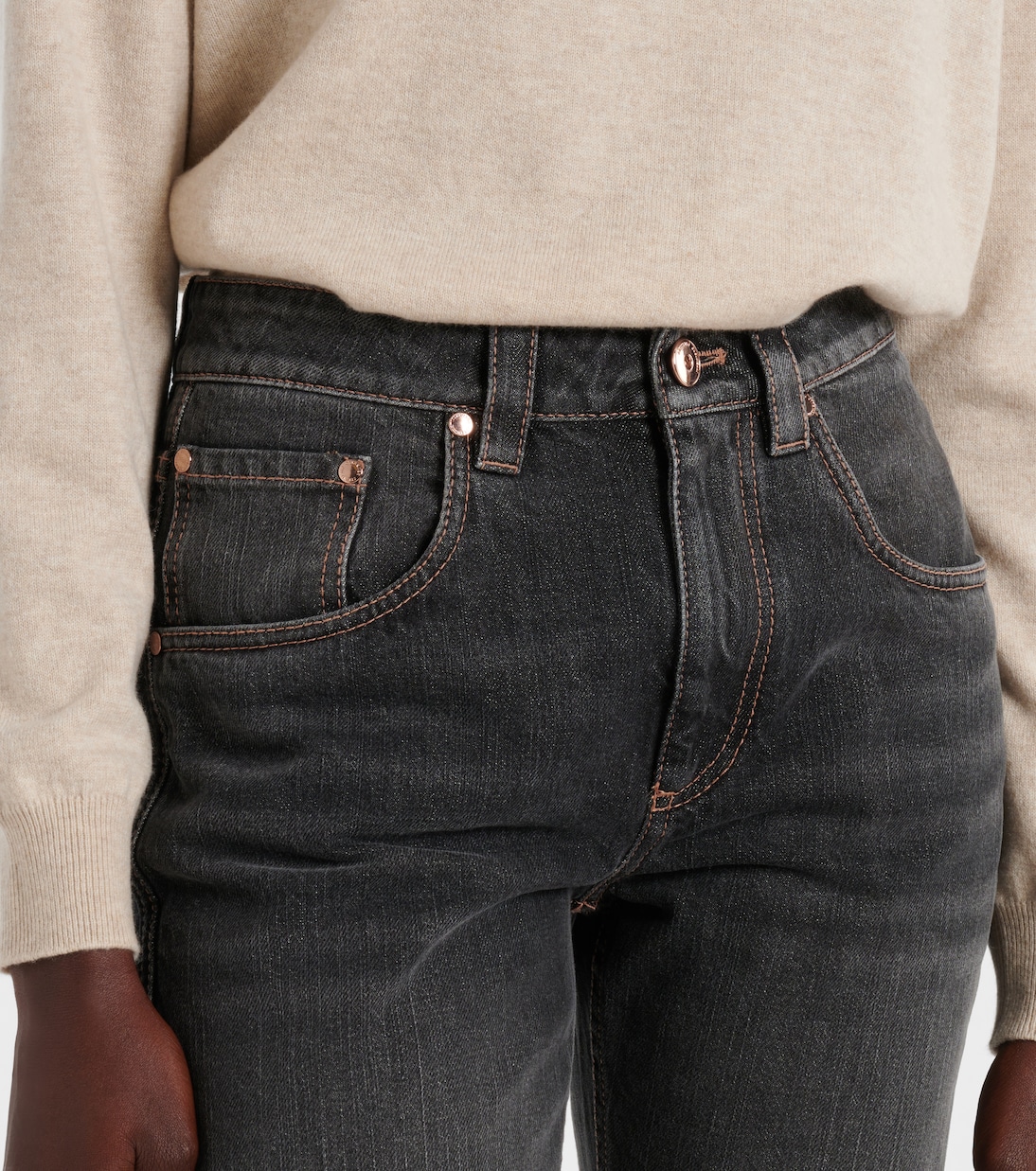 Jeans rectos con logo | Brunello Cucinelli