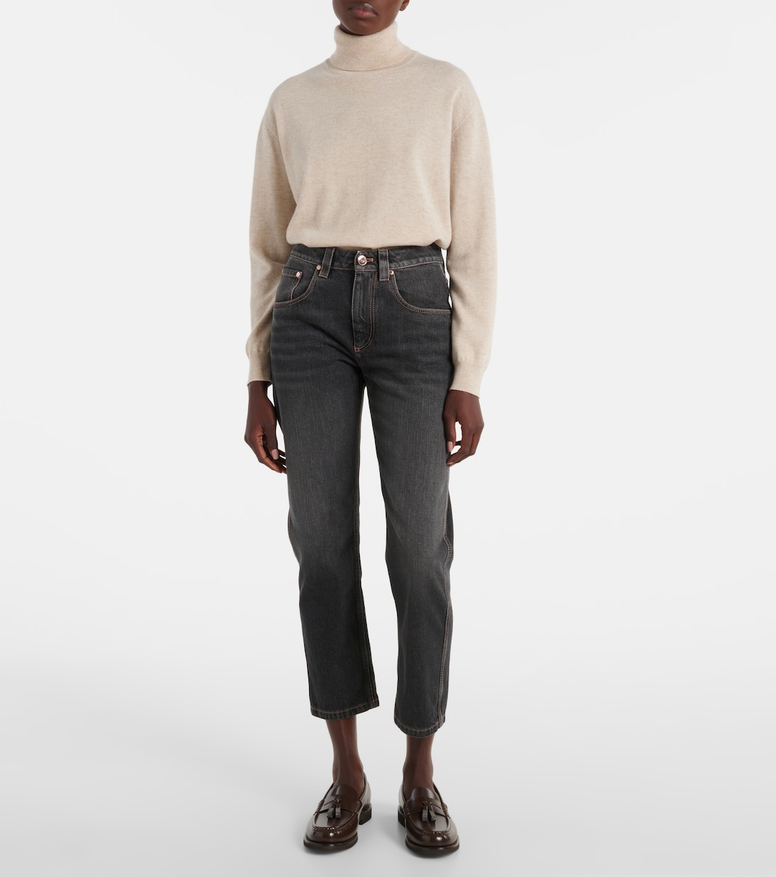 Jeans rectos con logo | Brunello Cucinelli