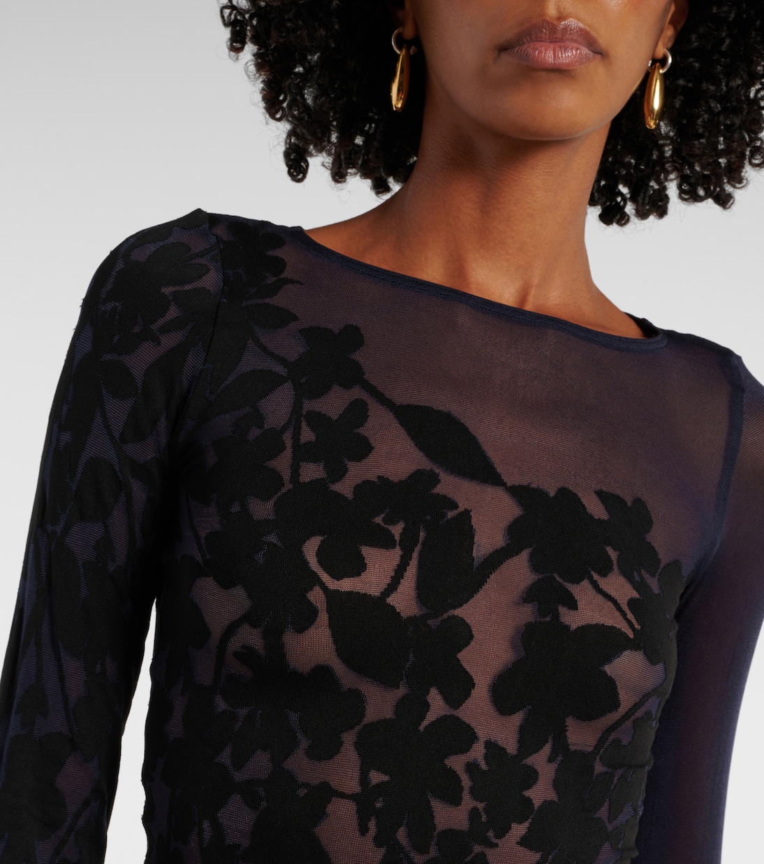 Graphic Flower sheer mesh bodysuit | Wolford