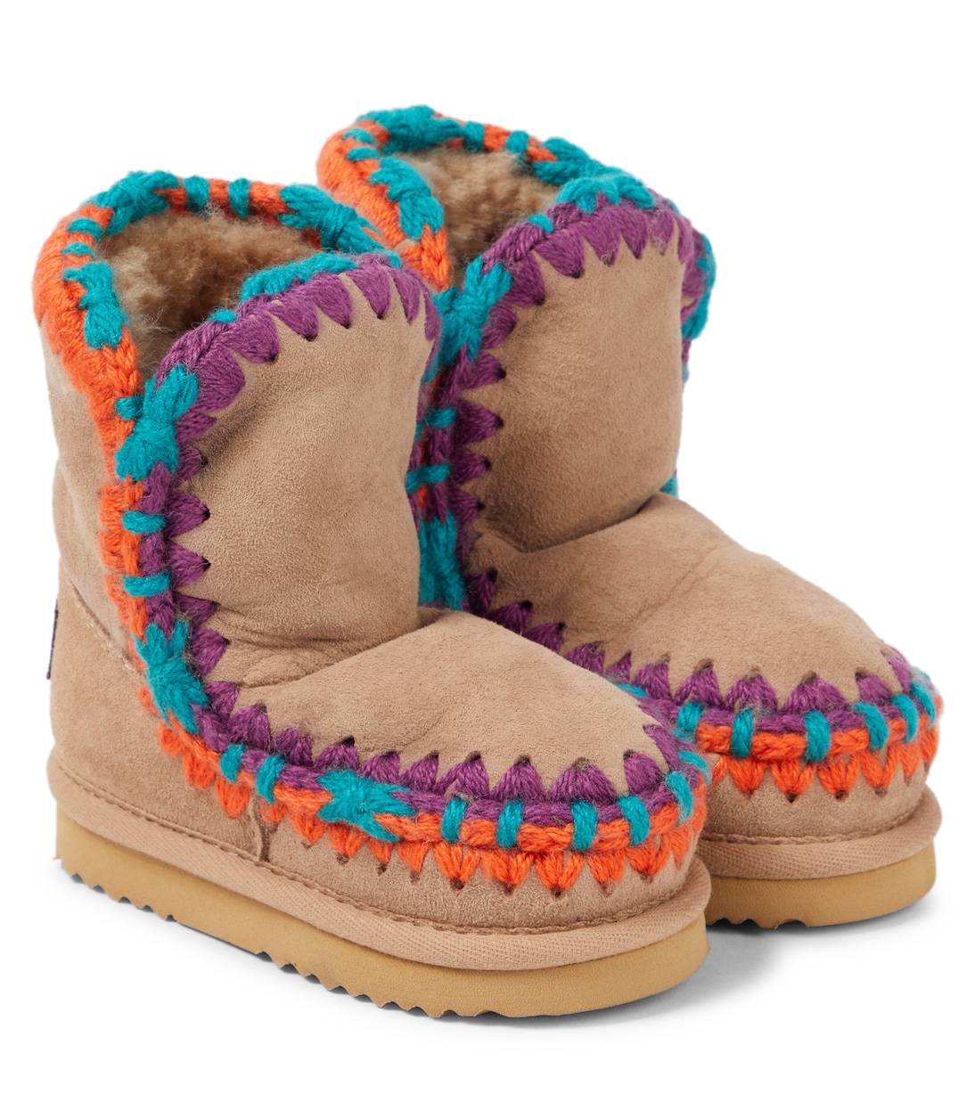 Stivaletti in suede con shearling | Mou Kids