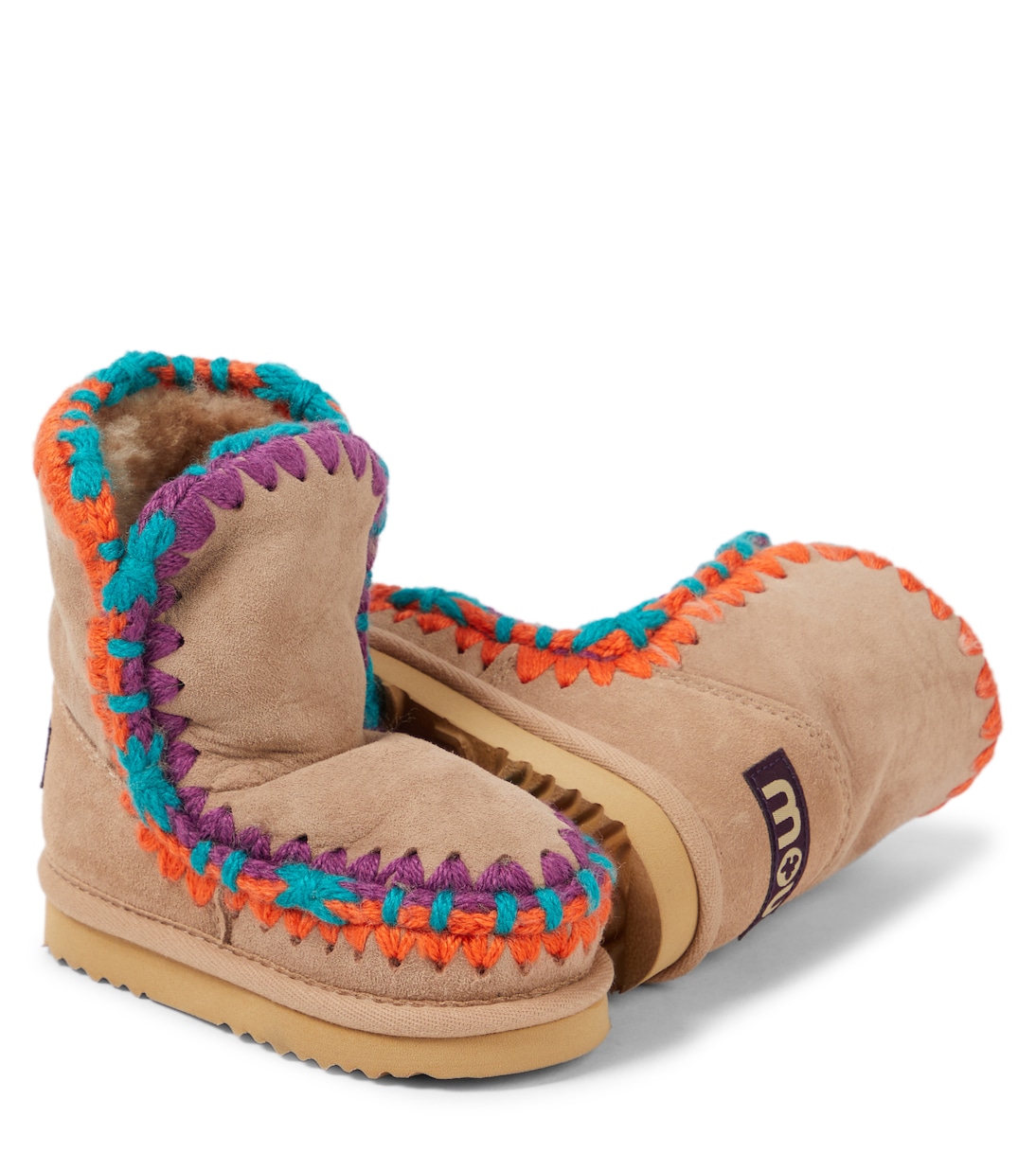 Stivaletti in suede con shearling | Mou Kids