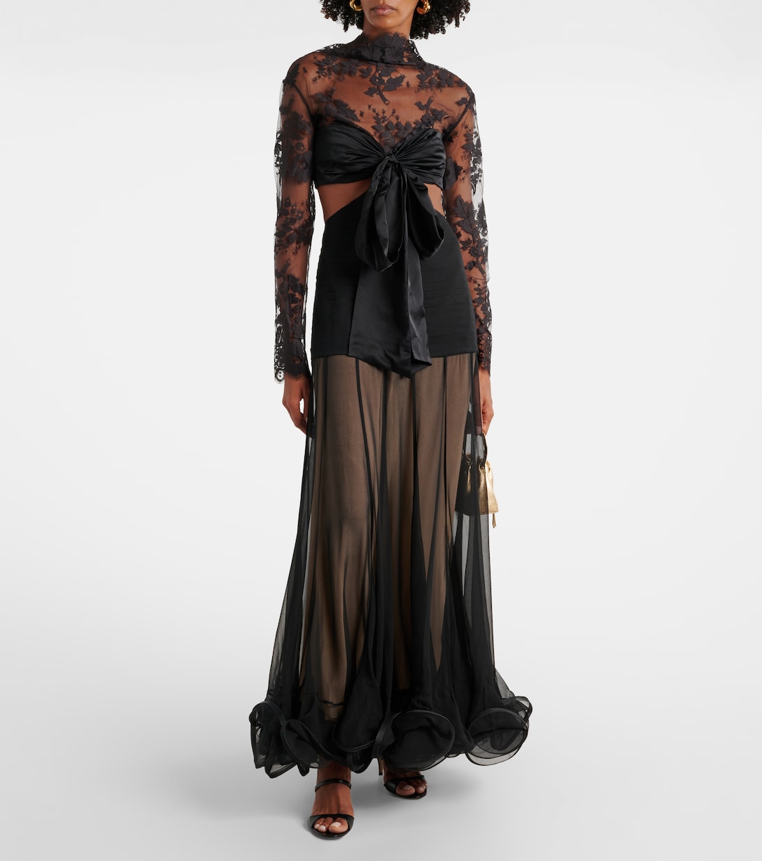 Abito lungo Illustration Flounce in seta | Zimmermann