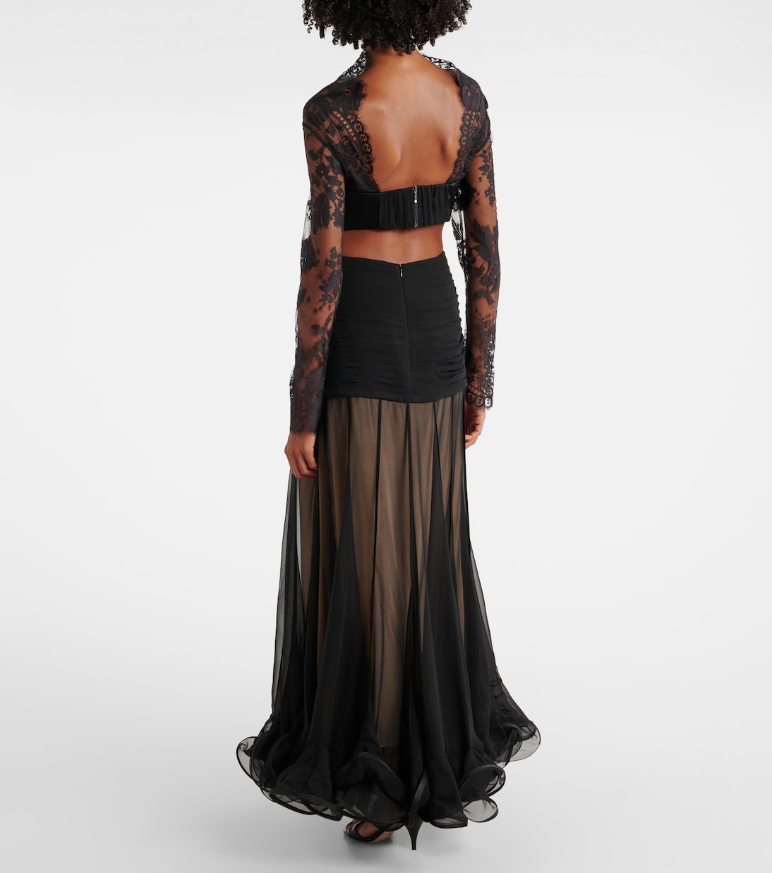 Abito lungo Illustration Flounce in seta | Zimmermann