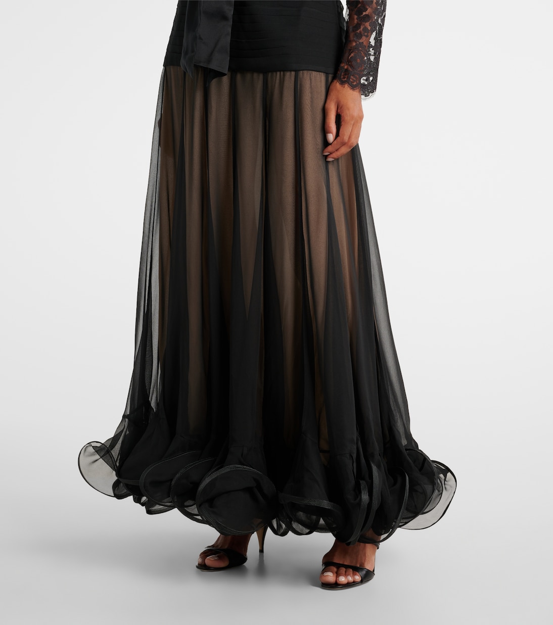 Abito lungo Illustration Flounce in seta | Zimmermann