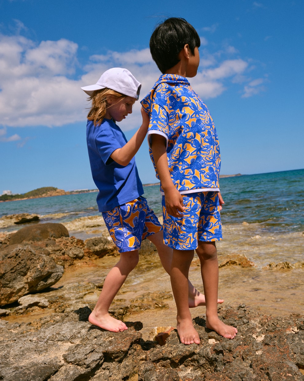 Sweat-shirt à capuche Geo en coton | Vilebrequin Kids