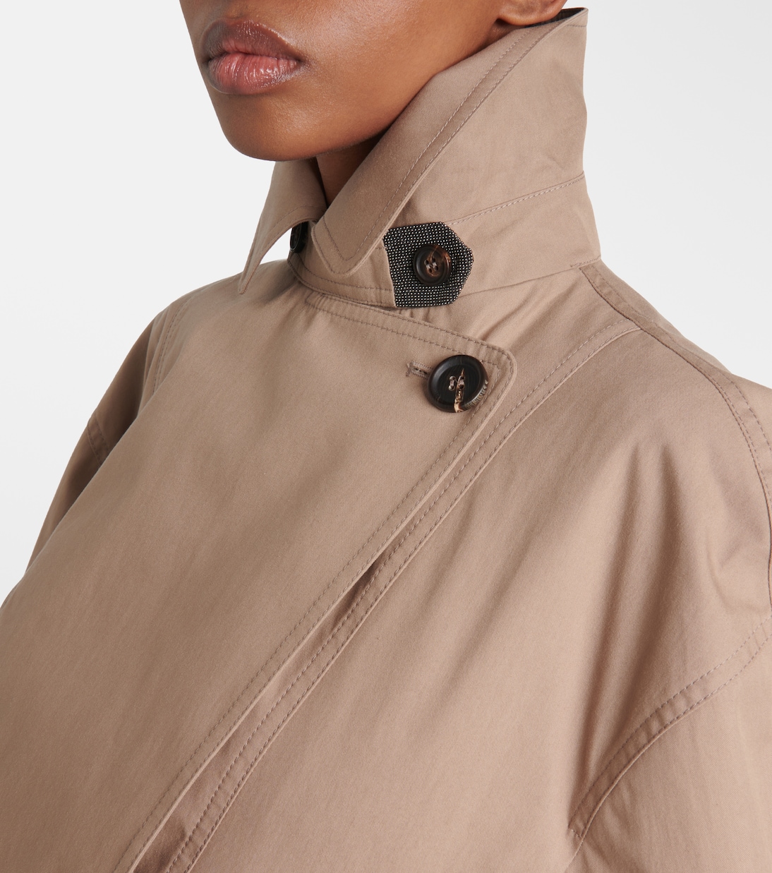 Giacca cropped in gabardine di misto cotone | Brunello Cucinelli