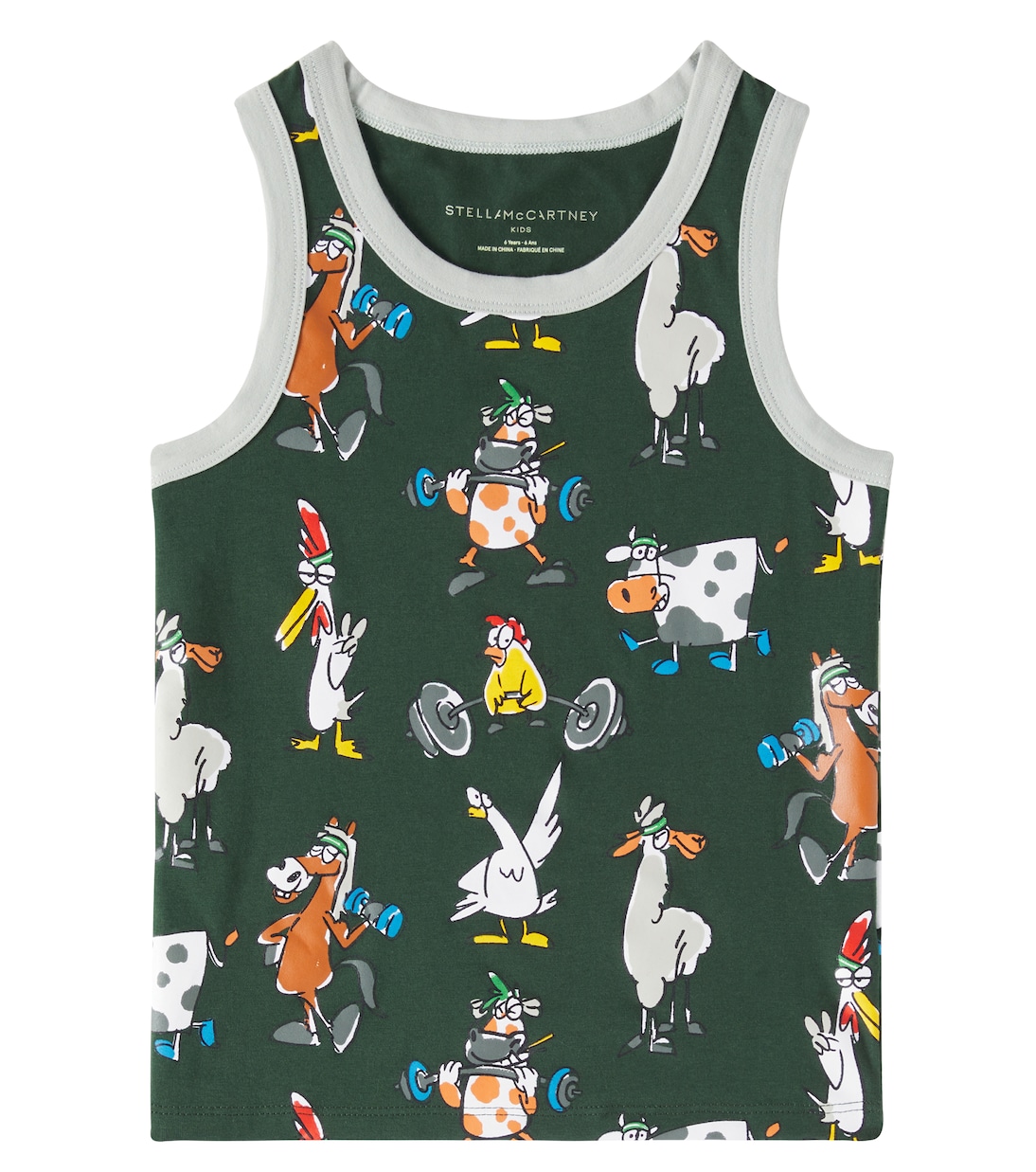 Set of 7 cotton-blend jersey tank tops | Stella McCartney Kids