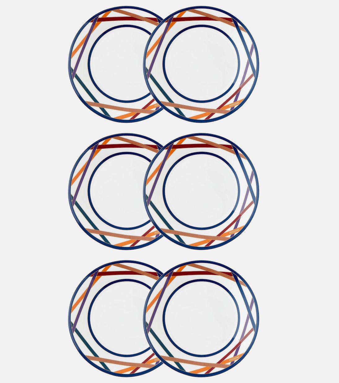 Nastri set of 6 ceramic soup plates | Missoni