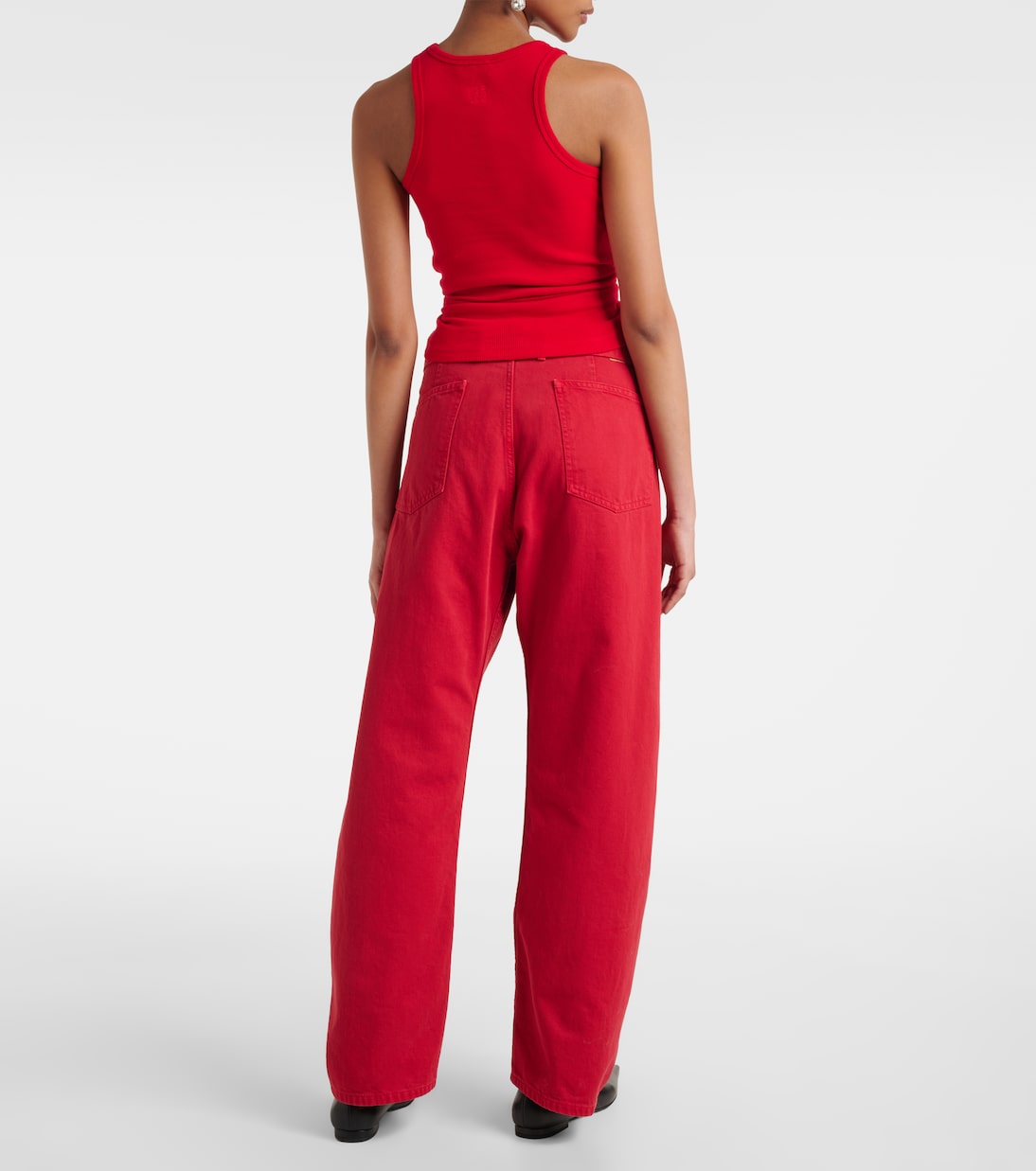 Gathered cotton-blend tank top | Magda Butrym
