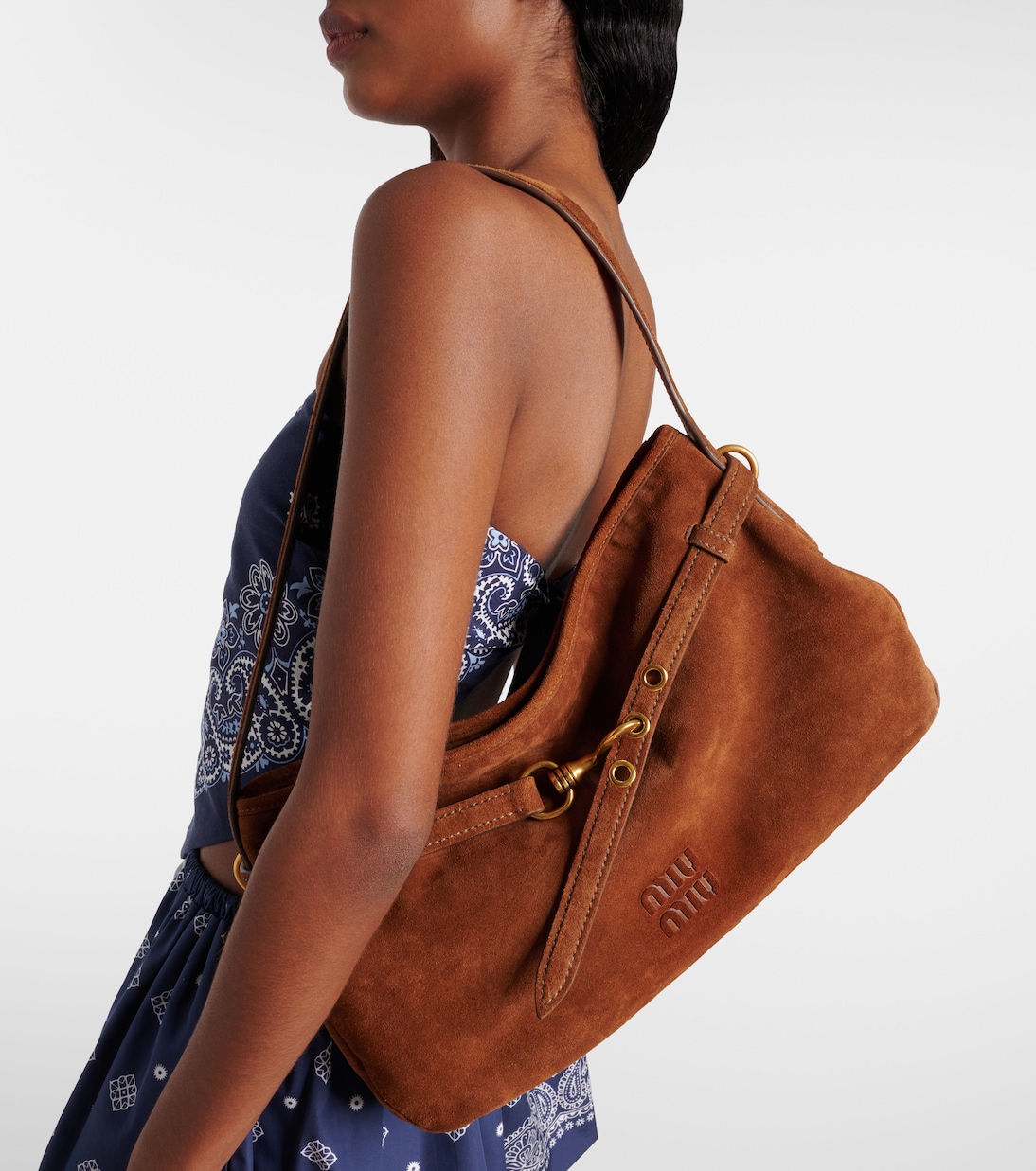 Schultertasche Aventure aus Veloursleder | Miu Miu