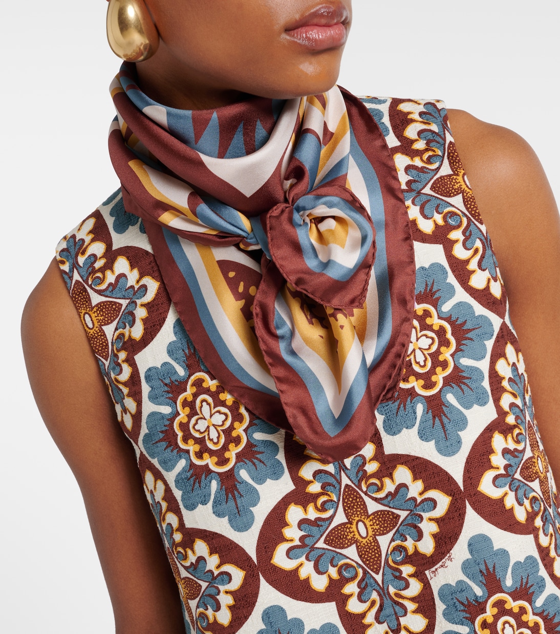 Foulard in twill di seta con stampa | La DoubleJ