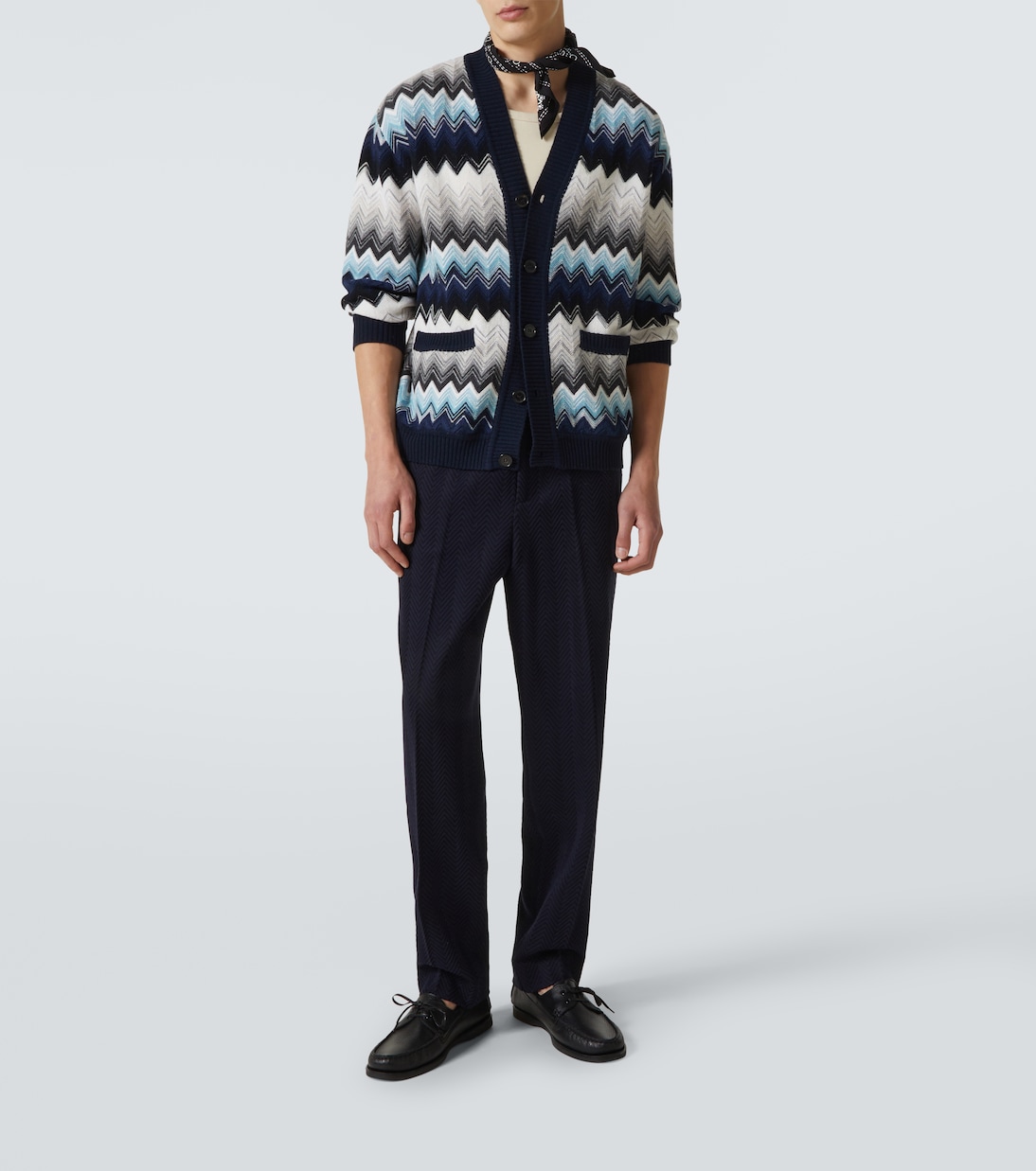 كارديغان من القطن والصوف المخلوط بنقشة زك زاك | Missoni
