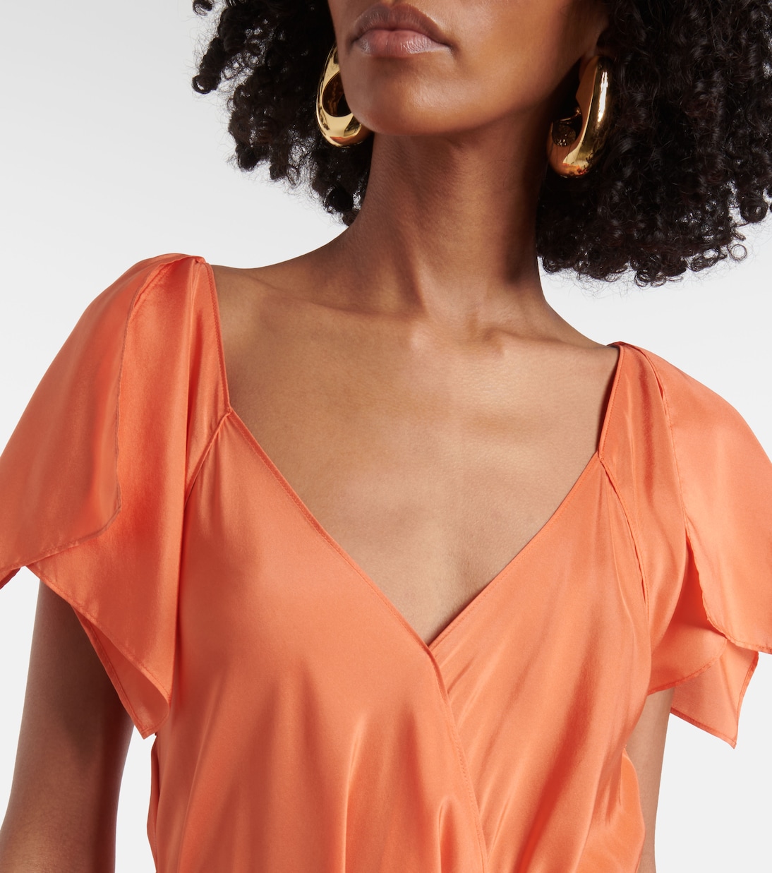 Vestido largo Plumet de seda con volantes | Joseph