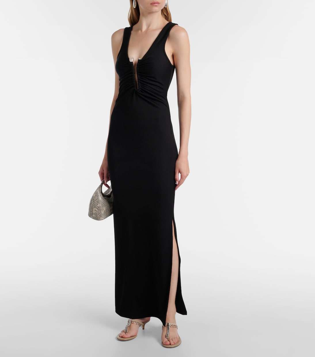 Crystal Pin embellished jersey maxi dress | Christopher Esber