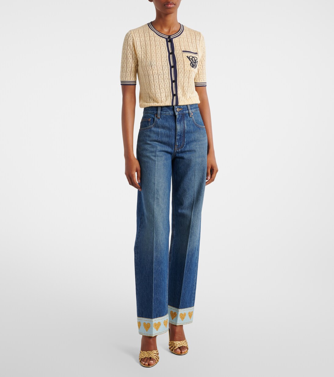Jeans regular a vita media con decorazioni | Valentino