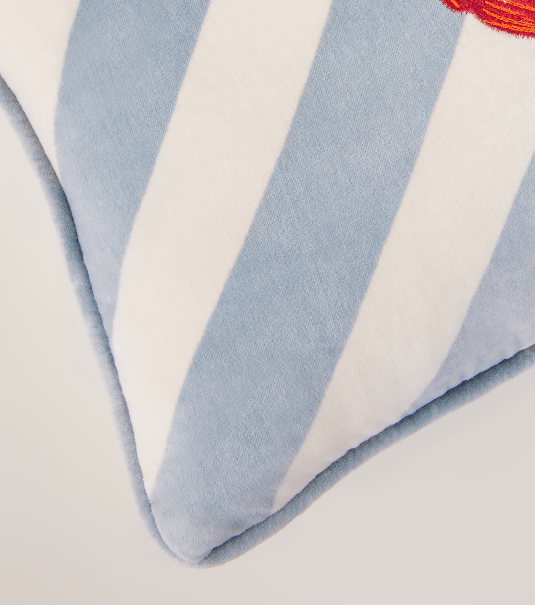 Crab striped cotton velvet cushion | Les-Ottomans
